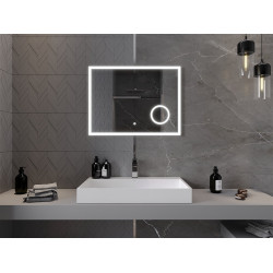 Mexen Kala  Oglinda de baie iluminata  cu cosmetica option 80 x 60 cm, LED 6000K, cu dezaburire-9820-060-080-611-00