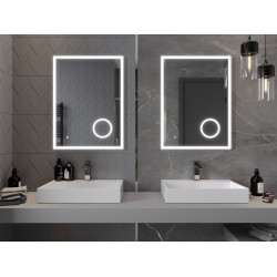 Mexen Kala  Oglinda de baie iluminata  cu cosmetica option 80 x 60 cm, LED 6000K, cu dezaburire-9820-060-080-611-00