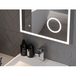 Mexen Kala  Oglinda de baie iluminata  cu cosmetica option 80 x 60 cm, LED 6000K, cu dezaburire-9820-060-080-611-00