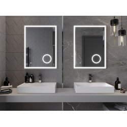 Mexen Kala  Oglinda de baie iluminata  cu cosmetica option 80 x 60 cm, LED 6000K, cu dezaburire-9820-060-080-611-00