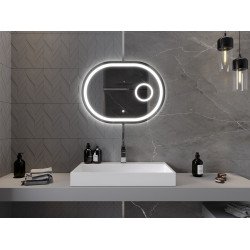 Mexen Umba  Oglinda de baie iluminata  cu cosmetica option 80 x 60 cm, LED 6000K, cu dezaburire-9822-080-060-611-00