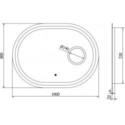 Mexen Umba  Oglinda de baie iluminata  cu cosmetica option 100 x 80 cm, LED 6000K, cu dezaburire-9822-100-080-611-00