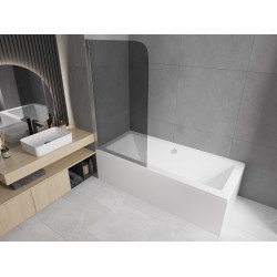 Mexen Felix  Paravan de cada  cu 1 aripa 70 x 140 cm, grafit, chrom - 890-070-001-01-40