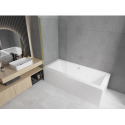 Mexen Felix  Paravan de cada  cu 1 aripa 70 x 140 cm, transparent, auriu - 890-070-001-50-00