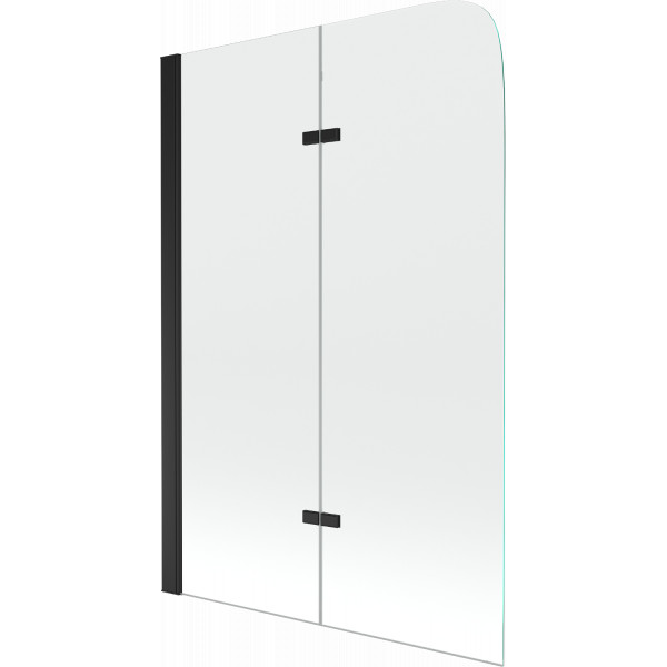 Mexen Felix  Paravan de cada  cu 2 aripi 80 x 140 cm, transparent,  negru - 890-080-002-70-00