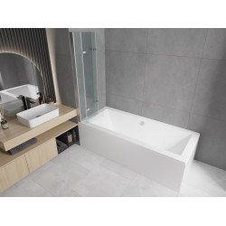 Mexen Felix  Paravan de cada  cu 3 aripi 120 x 140 cm, transparent, chrom - 890-120-003-01-00