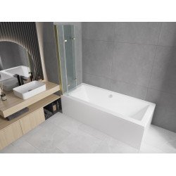 Mexen Felix  Paravan de cada  cu 3 aripi 120 x 140 cm, transparent, auriu - 890-120-003-50-00