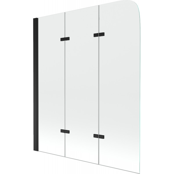 Mexen Felix  Paravan de cada  cu 3 aripi 120 x 140 cm, transparent,  negru - 890-120-003-70-00
