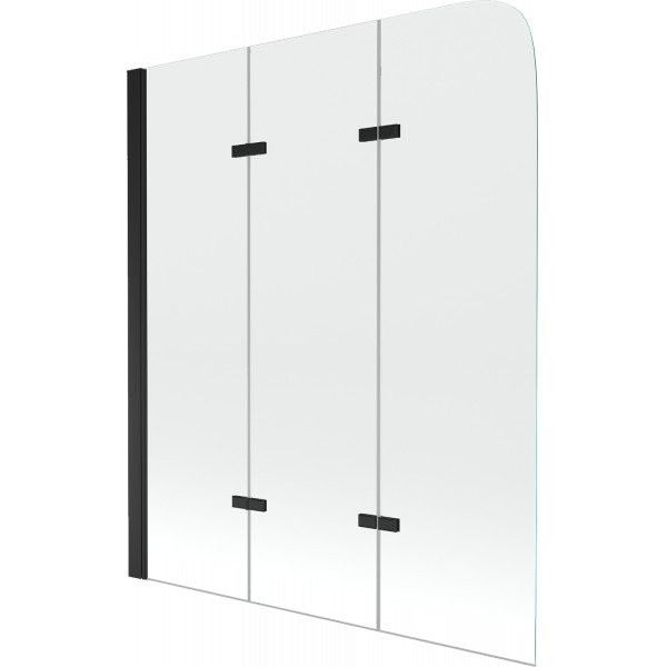 Mexen Felix  Paravan de cada  cu 3 aripi 120 x 140 cm, transparent,  negru - 890-120-003-70-00