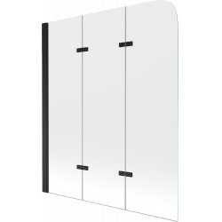 Mexen Felix  Paravan de cada  cu 3 aripi 120 x 140 cm, transparent,  negru - 890-120-003-70-00 Paravan Cada 467680 Mexen