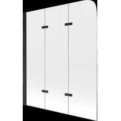 Mexen Felix  Paravan de cada  cu 3 aripi 120 x 140 cm, transparent,  negru - 890-120-003-70-00 Paravan Cada 467680 Mexen