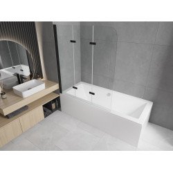 Mexen Felix  Paravan de cada  cu 3 aripi 120 x 140 cm, transparent,  negru - 890-120-003-70-00