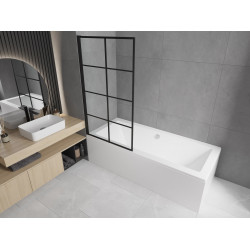 Mexen Alex  Paravan de cada  cu 1 aripa 70 x 140 cm,  negru  fix- 893-070-000-70-77