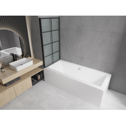 Mexen Alex  Paravan de cada  cu 1 aripa 80 x 140 cm,  negru  - 893-080-001-70-77