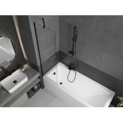 Mexen Next  Paravan de cada  cu 1 aripa 50 x 150 cm, transparent,  negru - 895-050-000-00-00-70