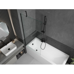 Mexen Next  Paravan de cada  cu 1 aripa 80 x 150 cm, transparent,  negru - 895-080-000-00-00-70