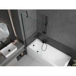 Mexen Next  Paravan de cada  cu 1 aripa 80 x 150 cm, transparent,  negru - 895-080-000-00-00-70