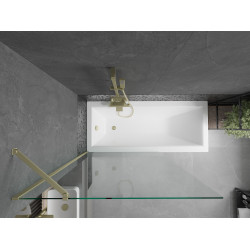 Mexen Next  Paravan de cada  cu 1 aripa 90 x 150 cm, transparent, auriu - 895-090-000-00-00-50