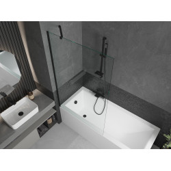 Mexen Next  Paravan de cada  cu 1 aripa 90 x 150 cm, transparent,  negru - 895-090-000-00-00-70