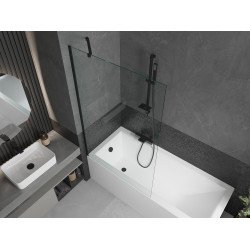 Mexen Next  Paravan de cada  cu 1 aripa 90 x 150 cm, transparent,  negru - 895-090-000-00-00-70