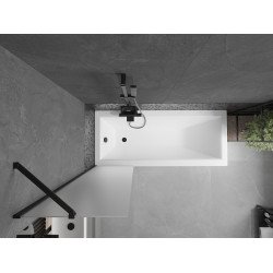 Mexen Next  Paravan de cada  cu 1 aripa 50 x 150 cm,  satin ,  negru - 895-050-000-00-30-70