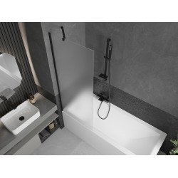 Mexen Next  Paravan de cada  cu 1 aripa 70 x 150 cm,  satin ,  negru - 895-070-000-00-30-70