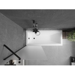 Mexen Next  Paravan de cada  cu 1 aripa 70 x 150 cm,  satin ,  negru - 895-070-000-00-30-70