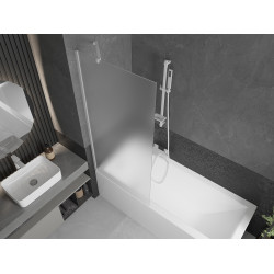 Mexen Next  Paravan de cada  cu 1 aripa 80 x 150 cm,  satin ,  alb - 895-080-000-00-30-20