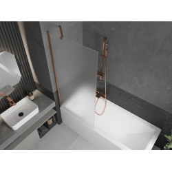 Mexen Next  Paravan de cada  cu 1 aripa 80 x 150 cm,  satin , rose auriu - 895-080-000-00-30-60