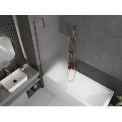 Mexen Next  Paravan de cada  cu 1 aripa 80 x 150 cm,  satin , rose auriu - 895-080-000-00-30-60