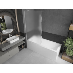 Mexen Next  Paravan de cada  cu 1 aripa 90 x 150 cm,  satin ,  alb - 895-090-000-00-30-20