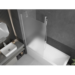 Mexen Next  Paravan de cada  cu 1 aripa 90 x 150 cm,  satin ,  alb - 895-090-000-00-30-20