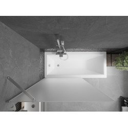 Mexen Next  Paravan de cada  cu 1 aripa 100 x 150 cm,  satin , chrom - 895-100-000-00-30-01