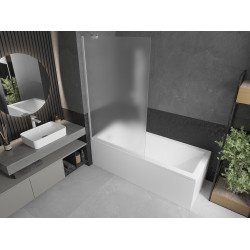 Mexen Next  Paravan de cada  cu 1 aripa 100 x 150 cm,  satin ,  alb - 895-100-000-00-30-20