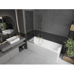 Mexen Next  Paravan de cada  cu 1 aripa 50 x 150 cm, grafit, auriu - 895-050-000-00-40-50