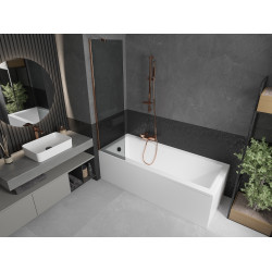 Mexen Next  Paravan de cada  cu 1 aripa 50 x 150 cm, grafit, rose auriu - 895-050-000-00-40-60