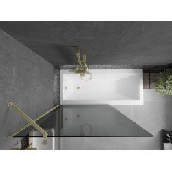 Mexen Next  Paravan de cada  cu 1 aripa 100 x 150 cm, grafit, auriu - 895-100-000-00-40-50