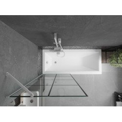 Mexen Next  Paravan de cada  cu 1 aripa 80 x 150 cm,  negru ,  alb - 895-080-000-00-77-20