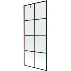 Mexen Next  Paravan de cada  cu 1 aripa 80 x 150 cm,  negru , rose auriu - 895-080-000-00-77-60 Paravan Cada 467680 Mexen