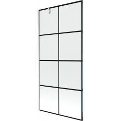 Mexen Next  Paravan de cada  cu 1 aripa 90 x 150 cm,  negru , chrom - 895-090-000-00-77-01 Paravan Cada 467680 Mexen