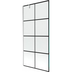 Mexen Next  Paravan de cada  cu 1 aripa 90 x 150 cm,  negru , chrom - 895-090-000-00-77-01