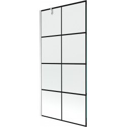 Mexen Next  Paravan de cada  cu 1 aripa 90 x 150 cm,  negru , chrom - 895-090-000-00-77-01 Paravan Cada 467680 Mexen