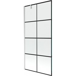 Mexen Next  Paravan de cada  cu 1 aripa 90 x 150 cm,  negru , chrom - 895-090-000-00-77-01 Paravan Cada 467680 Mexen