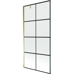 Mexen Next  Paravan de cada  cu 1 aripa 90 x 150 cm,  negru , auriu - 895-090-000-00-77-50 Paravan Cada 467680 Mexen