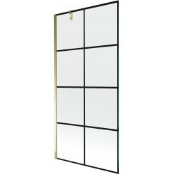 Mexen Next  Paravan de cada  cu 1 aripa 90 x 150 cm,  negru , auriu - 895-090-000-00-77-50 Paravan Cada 467680 Mexen