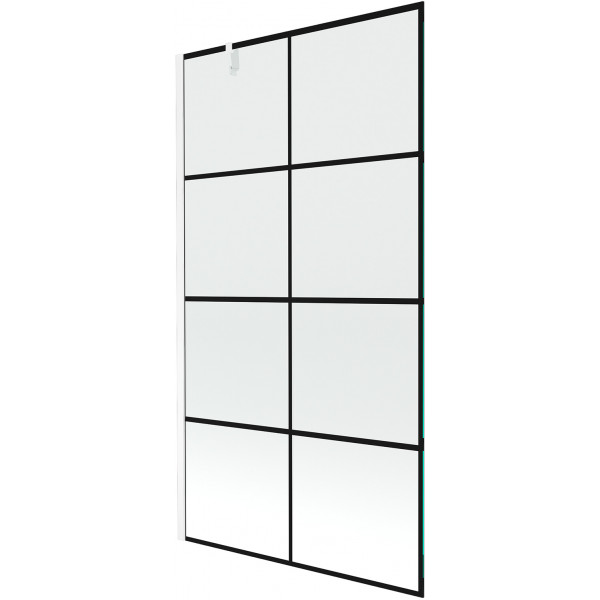 Mexen Next  Paravan de cada  cu 1 aripa 100 x 150 cm,  negru ,  alb - 895-100-000-00-77-20