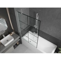 Mexen Next  Paravan de cada  cu 1 aripa 100 x 150 cm,  negru ,  alb - 895-100-000-00-77-20