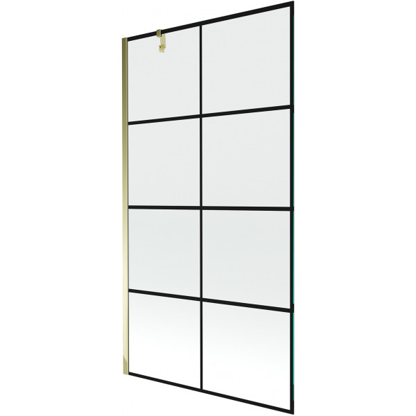 Mexen Next  Paravan de cada  cu 1 aripa 100 x 150 cm,  negru , auriu - 895-100-000-00-77-50