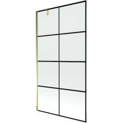 Mexen Next  Paravan de cada  cu 1 aripa 100 x 150 cm,  negru , auriu - 895-100-000-00-77-50 Paravan Cada 467680 Mexen