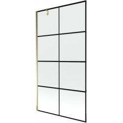 Mexen Next  Paravan de cada  cu 1 aripa 100 x 150 cm,  negru , auriu - 895-100-000-00-77-50